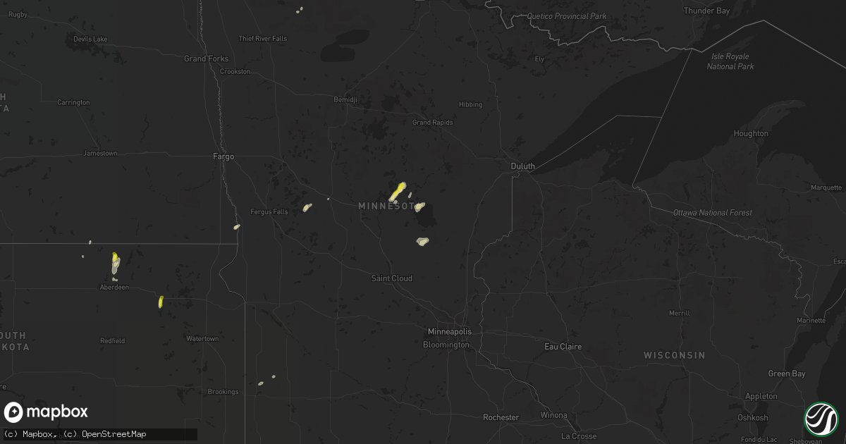 Hail map in Minnesota on May 23, 2018