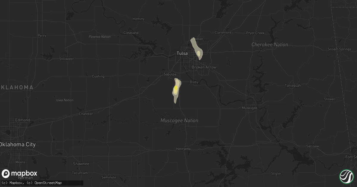 Hail map in Mounds, OK on May 23, 2018