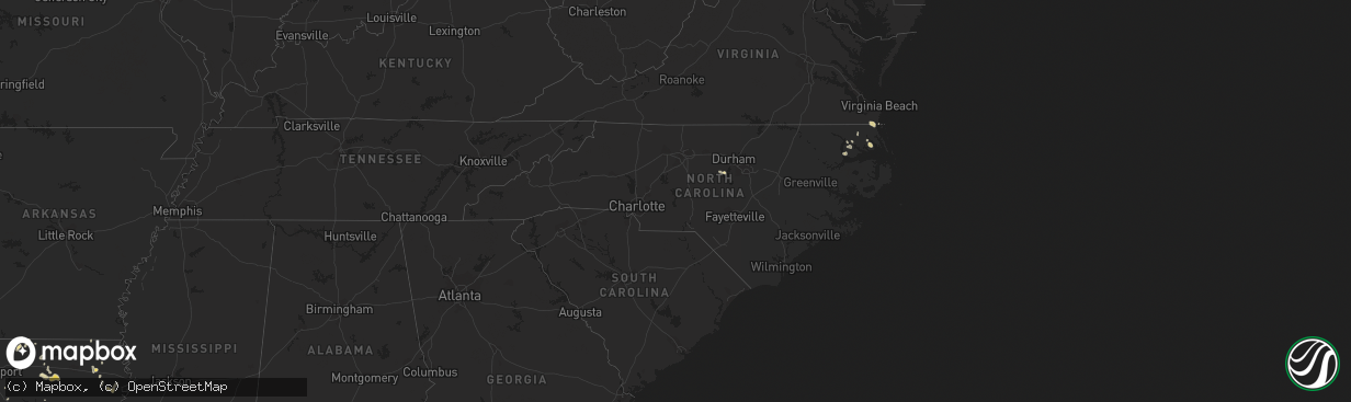 Hail map in North Carolina on May 23, 2018