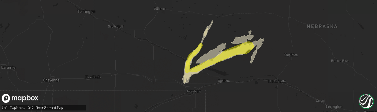 Hail map in Oshkosh, NE on May 23, 2018