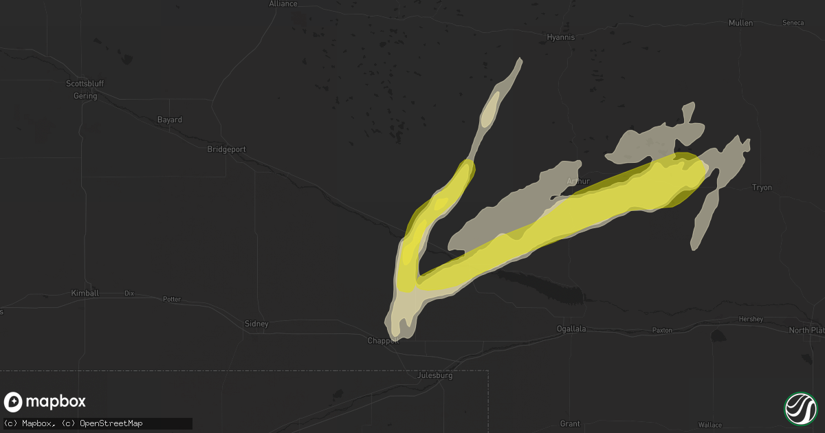 Hail map in Oshkosh, NE on May 23, 2018