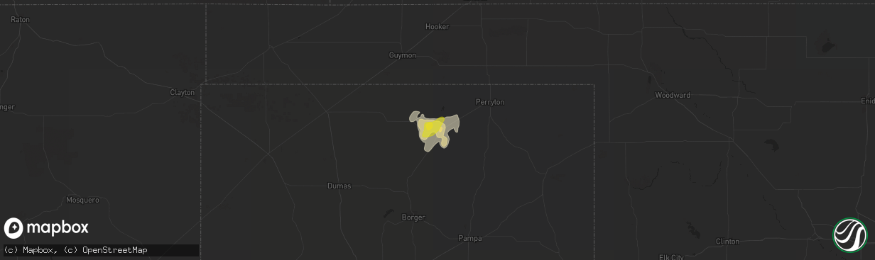 Hail map in Spearman, TX on May 23, 2018