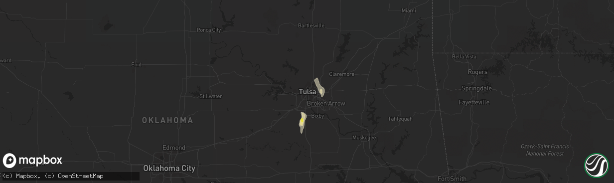 Hail map in Tulsa, OK on May 23, 2018