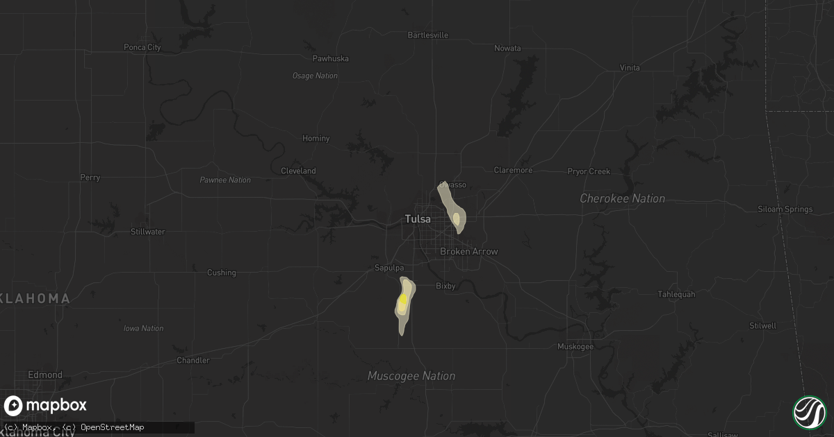 Hail map in Tulsa, OK on May 23, 2018