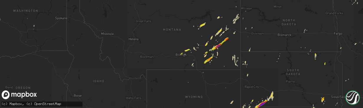 Hail map on May 23, 2018