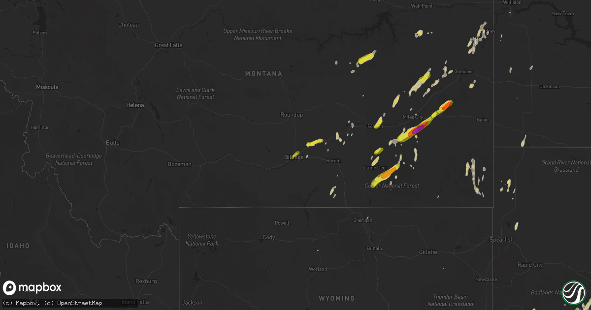 Hail map on May 23, 2018