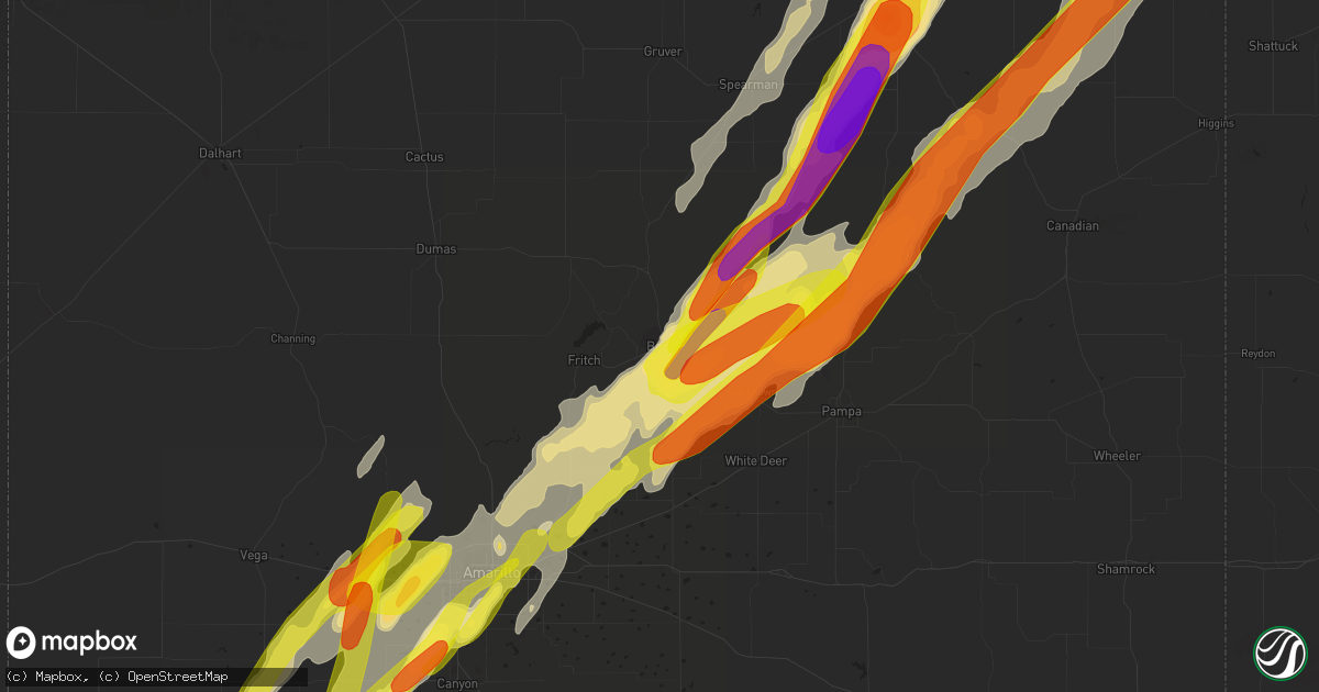 Hail map in Borger, TX on May 23, 2019