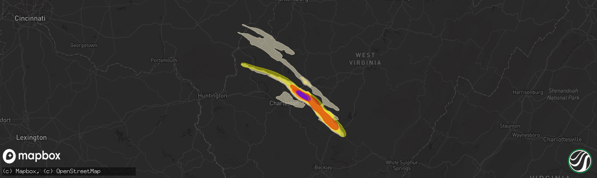 Hail map in Elkview, WV on May 23, 2019