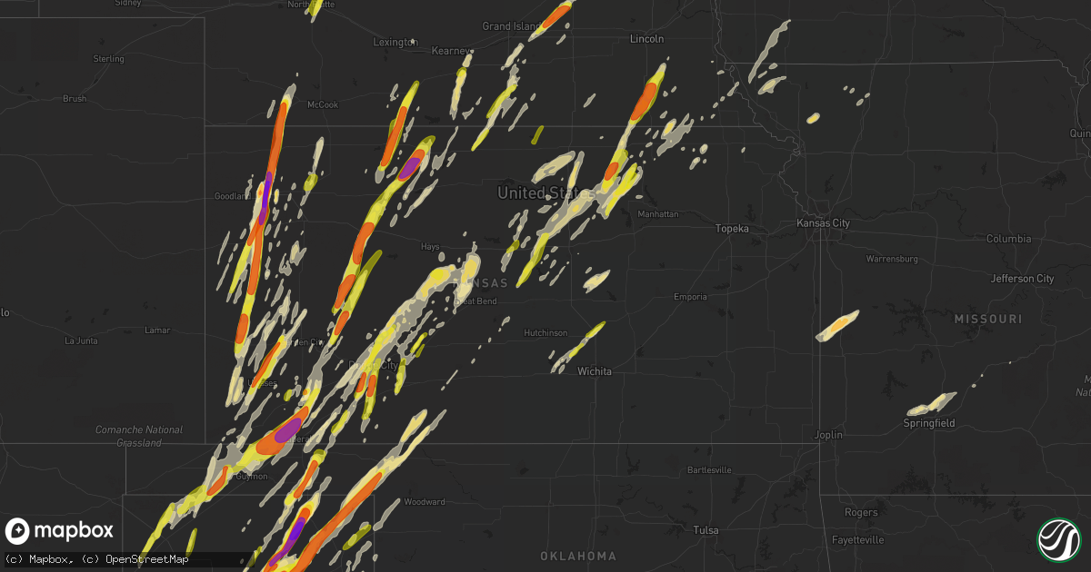 Hail map in Kansas on May 23, 2019