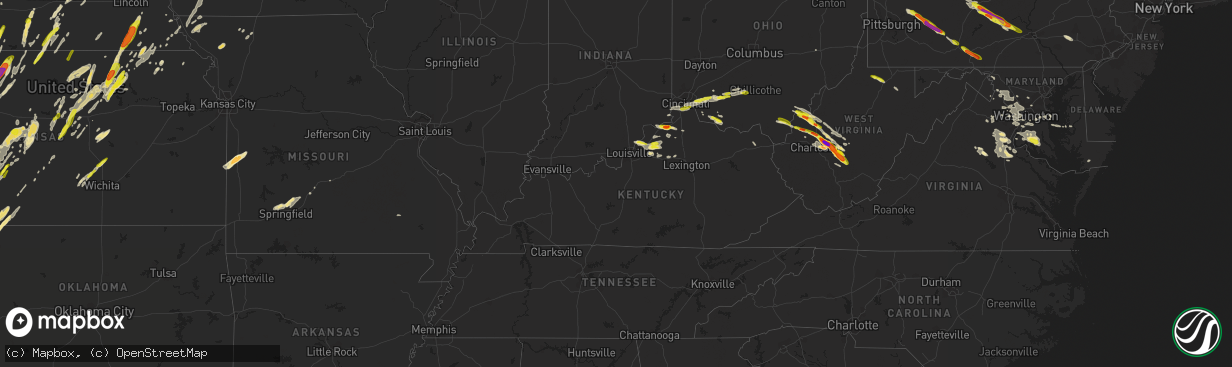 Hail map in Kentucky on May 23, 2019