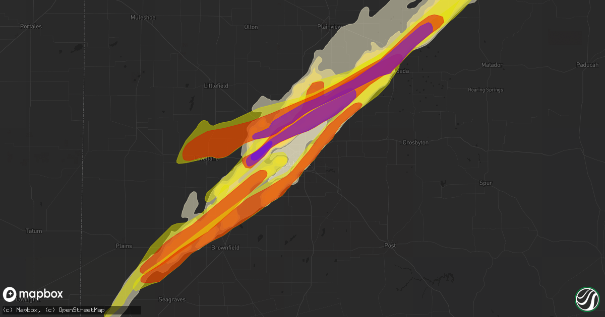 Hail map in Lubbock, TX on May 23, 2019