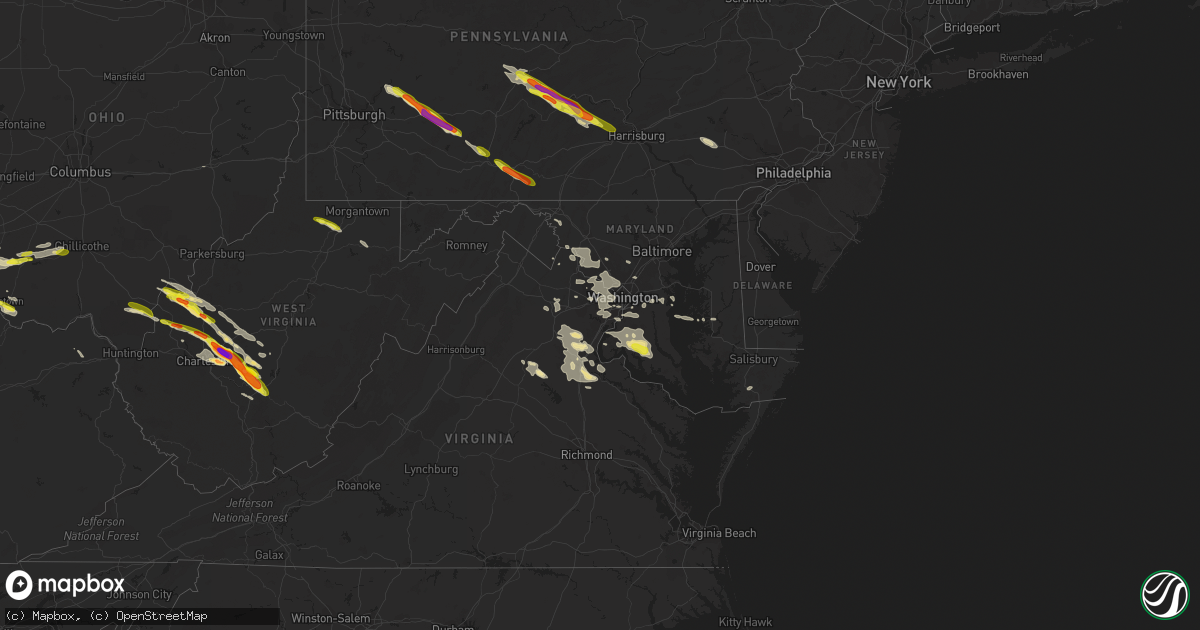 Hail map in Maryland on May 23, 2019