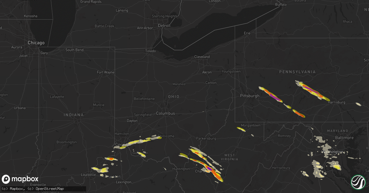 Hail map in Ohio on May 23, 2019