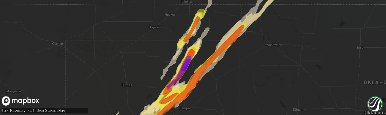 Hail map in Perryton, TX on May 23, 2019