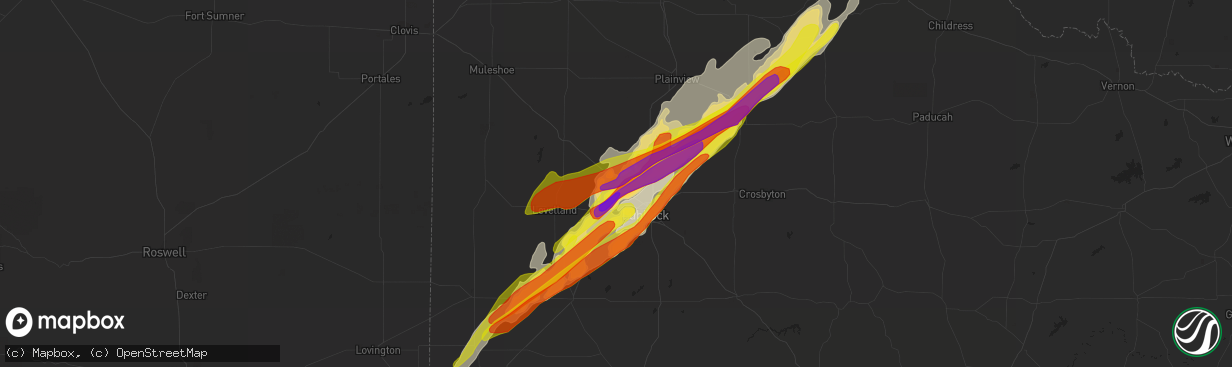 Hail map in Shallowater, TX on May 23, 2019