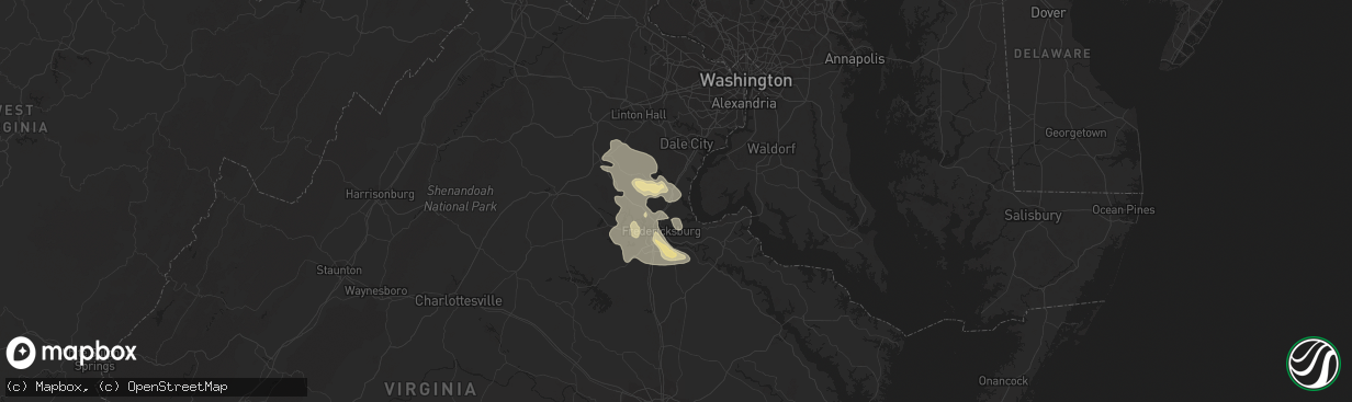 Hail map in Stafford, VA on May 23, 2019