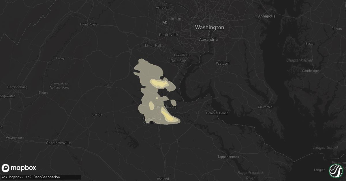Hail map in Stafford, VA on May 23, 2019