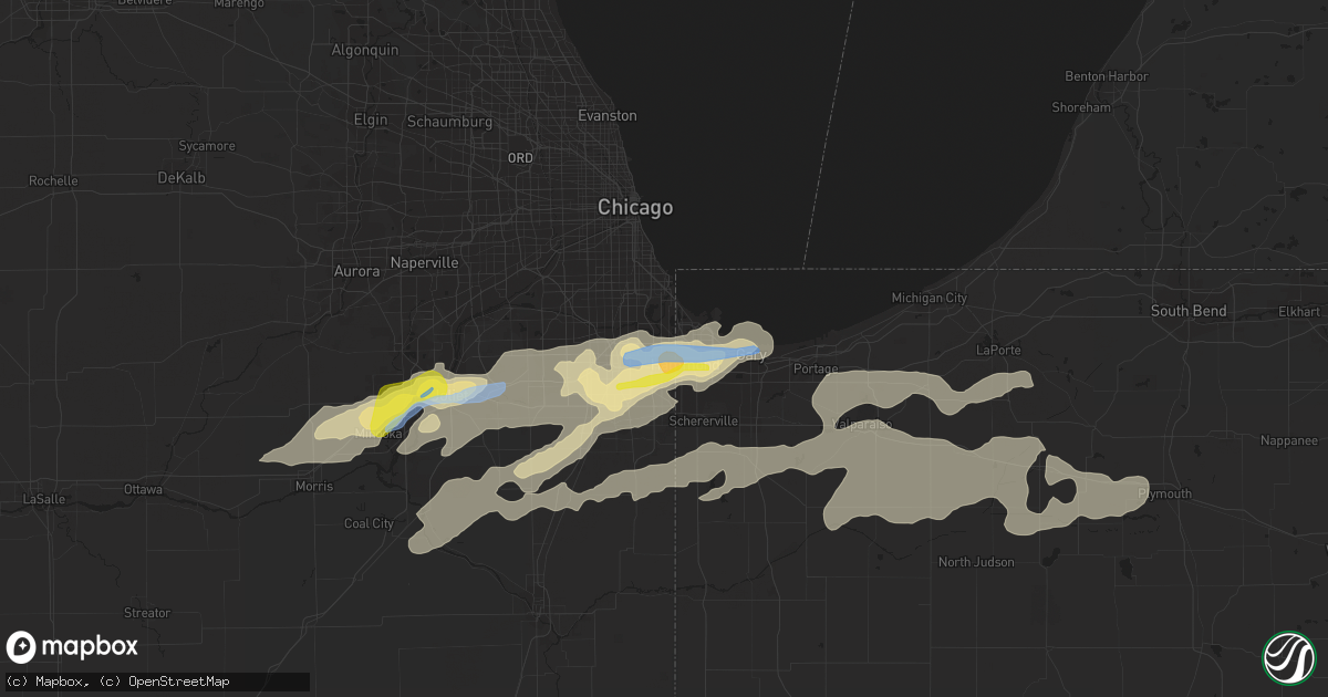Hail map in Calumet City, IL on May 23, 2020