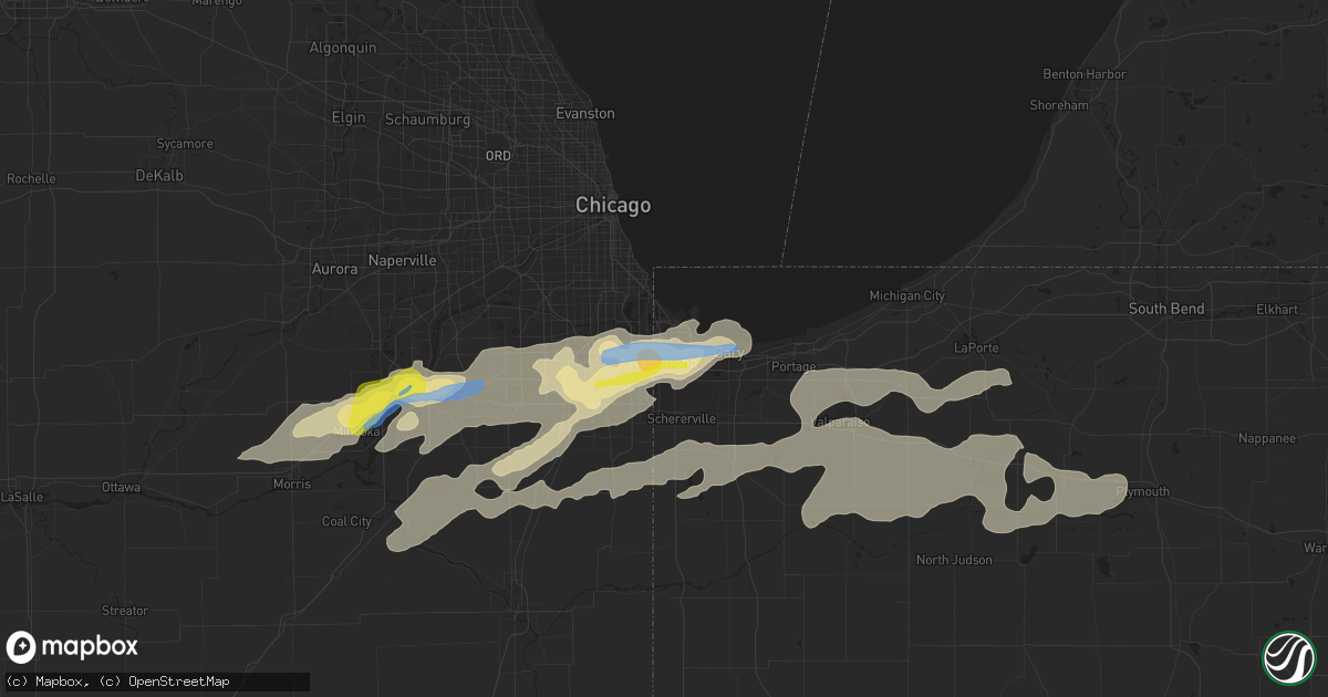 Hail map in Hammond, IN on May 23, 2020