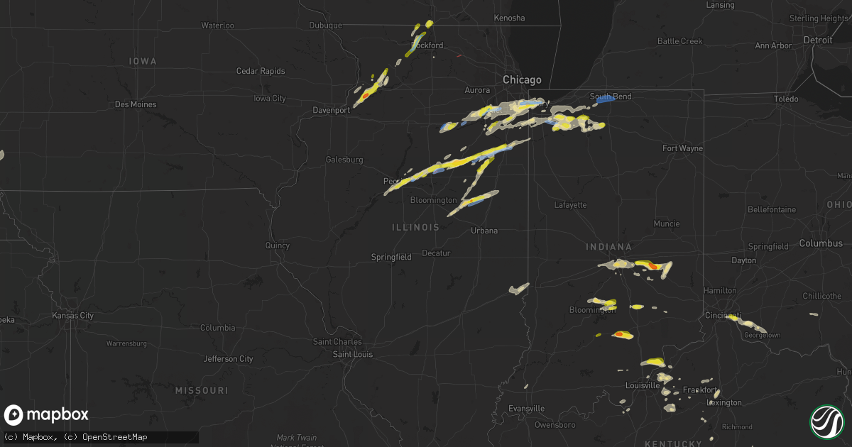Hail map in Illinois on May 23, 2020