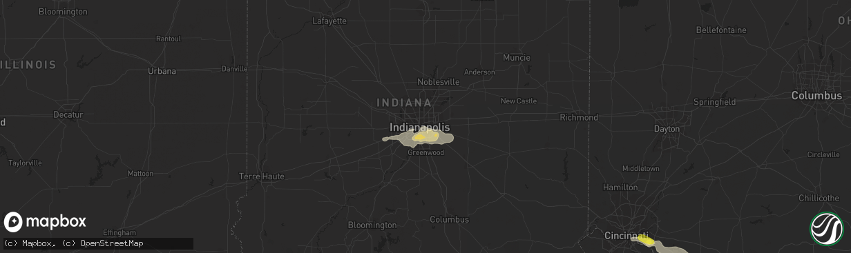 Hail map in Indianapolis, IN on May 23, 2020