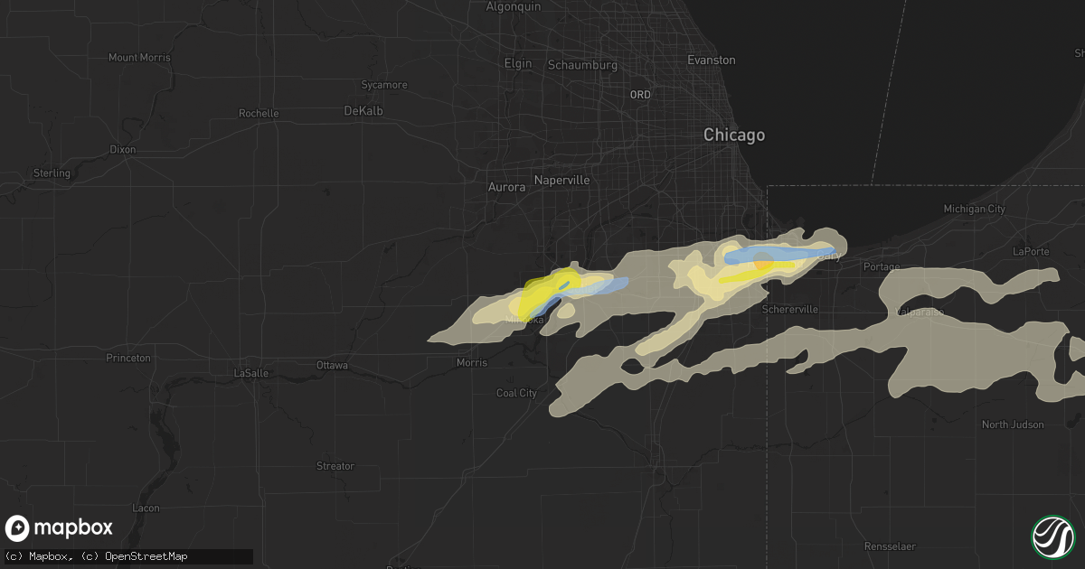 Hail map in Joliet, IL on May 23, 2020