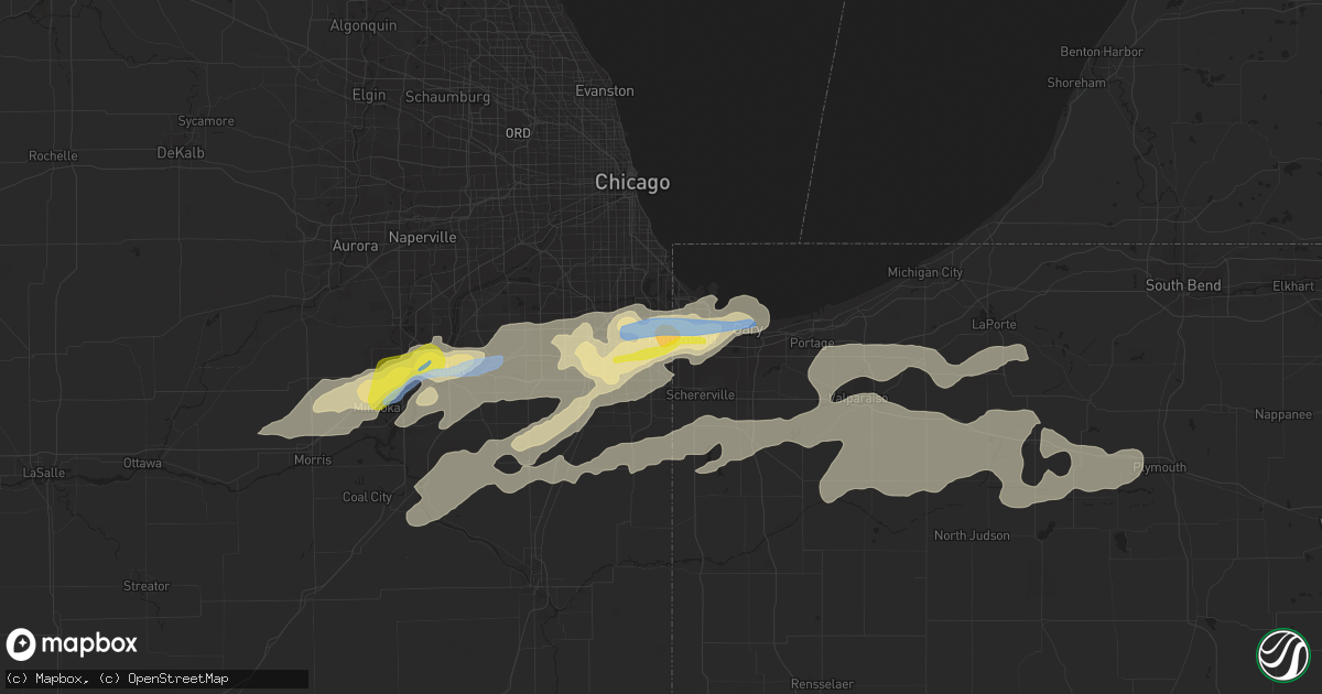 Hail map in Lansing, IL on May 23, 2020