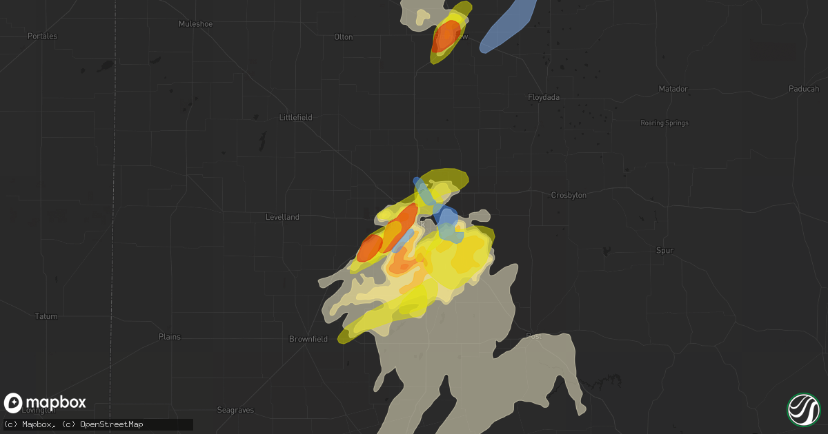 Hail map in Lubbock, TX on May 23, 2020