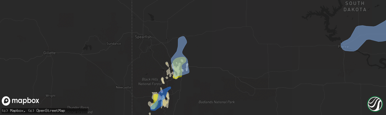 Hail map in Box Elder, SD on May 23, 2021