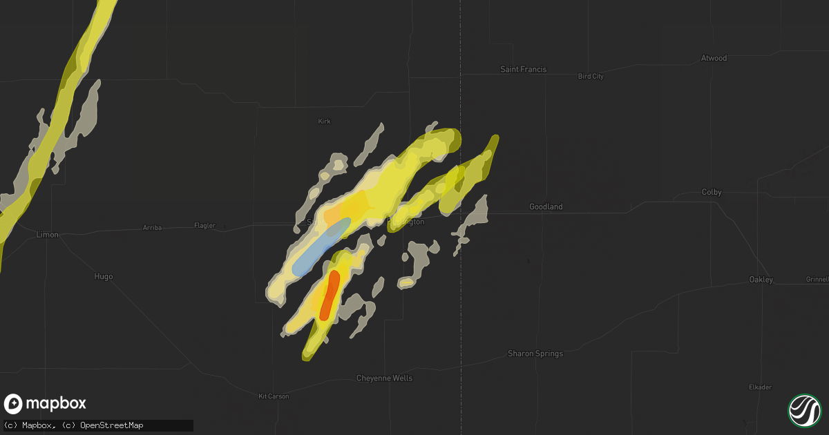 Hail map in Burlington, CO on May 23, 2021
