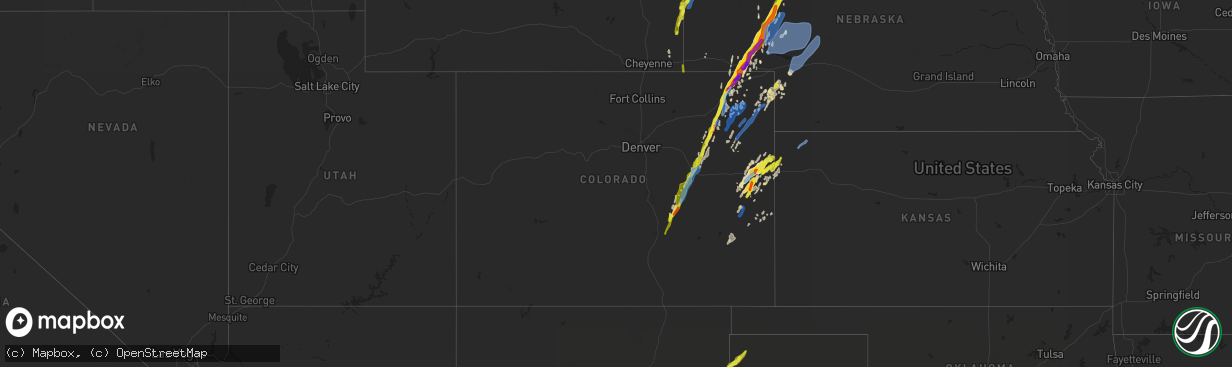 Hail map in Colorado on May 23, 2021