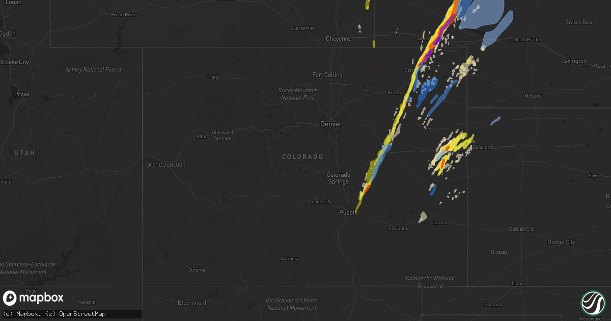 Hail map in Colorado on May 23, 2021