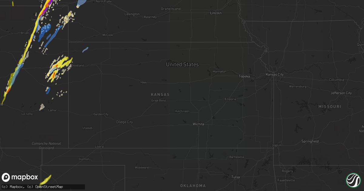 Hail map in Kansas on May 23, 2021