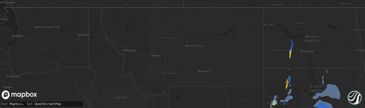 Hail map in Montana on May 23, 2021