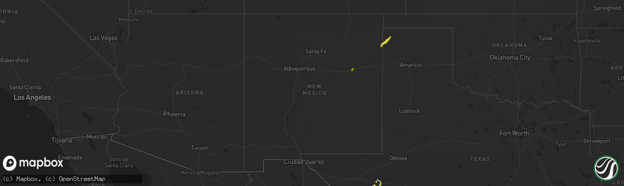 Hail map in New Mexico on May 23, 2021