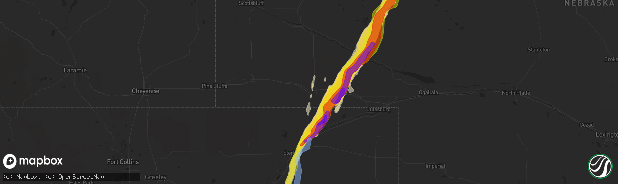 Hail map in Sidney, NE on May 23, 2021