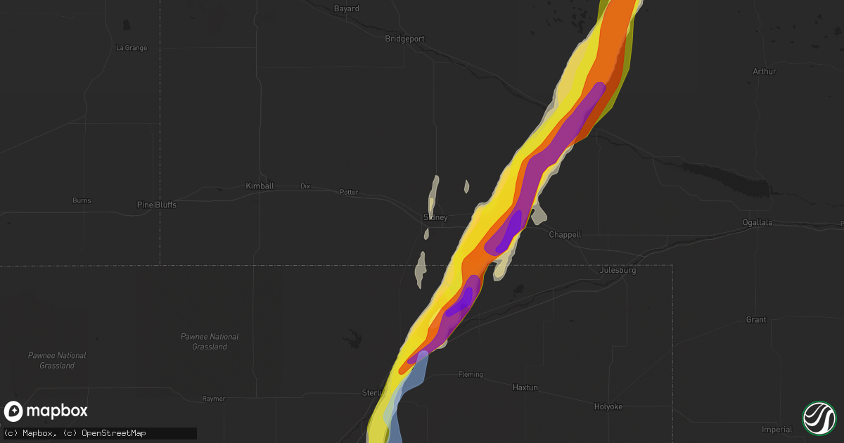 Hail map in Sidney, NE on May 23, 2021