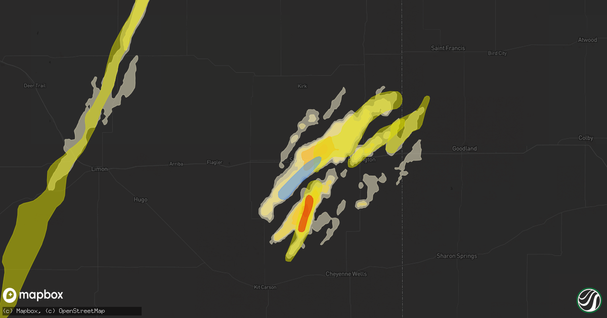 Hail map in Stratton, CO on May 23, 2021