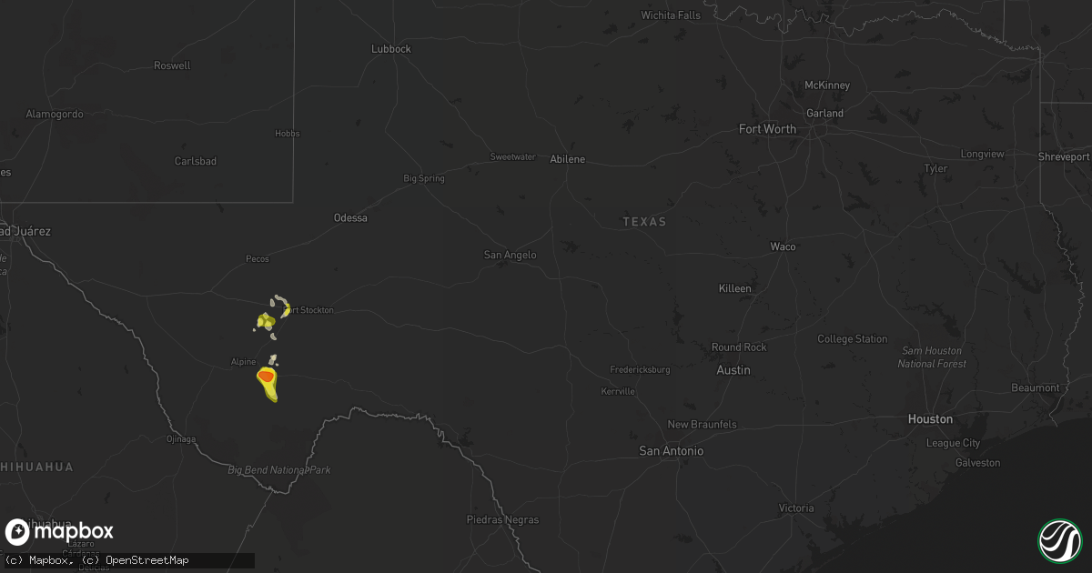 Hail map in Texas on May 23, 2021