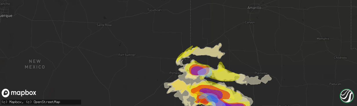 Hail map in Clovis, NM on May 23, 2022