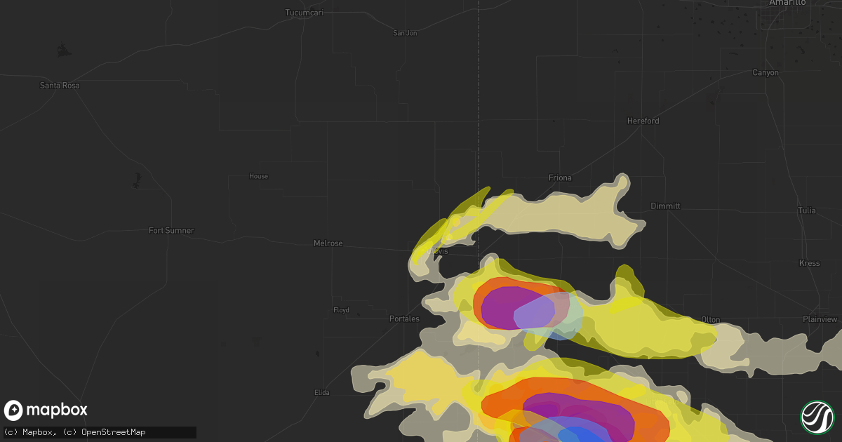 Hail map in Clovis, NM on May 23, 2022