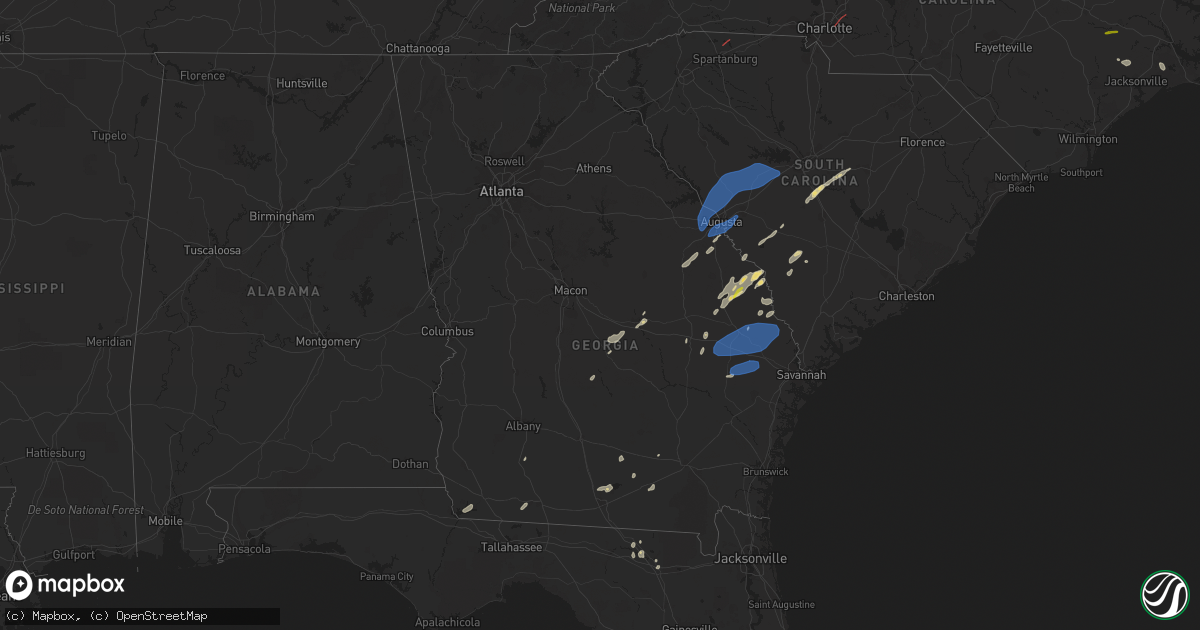 Hail map in Georgia on May 23, 2022