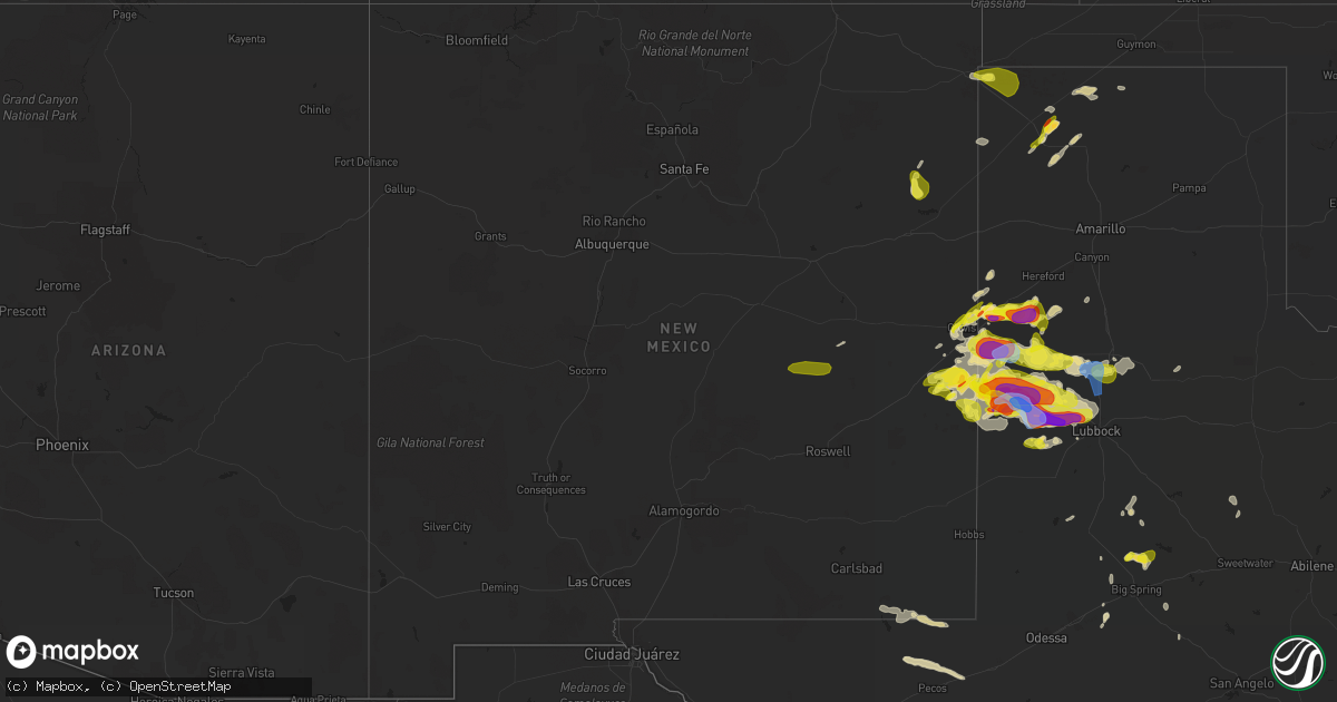 Hail map in New Mexico on May 23, 2022
