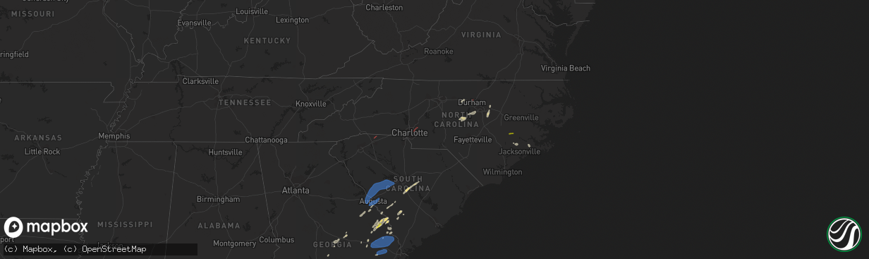 Hail map in North Carolina on May 23, 2022