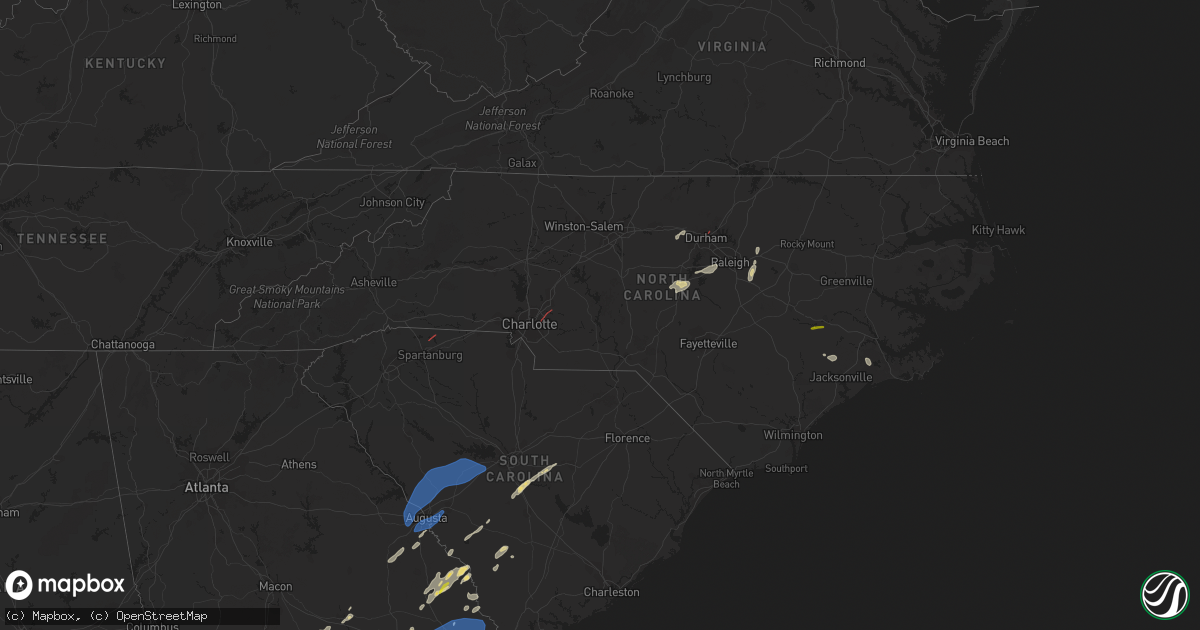 Hail map in North Carolina on May 23, 2022