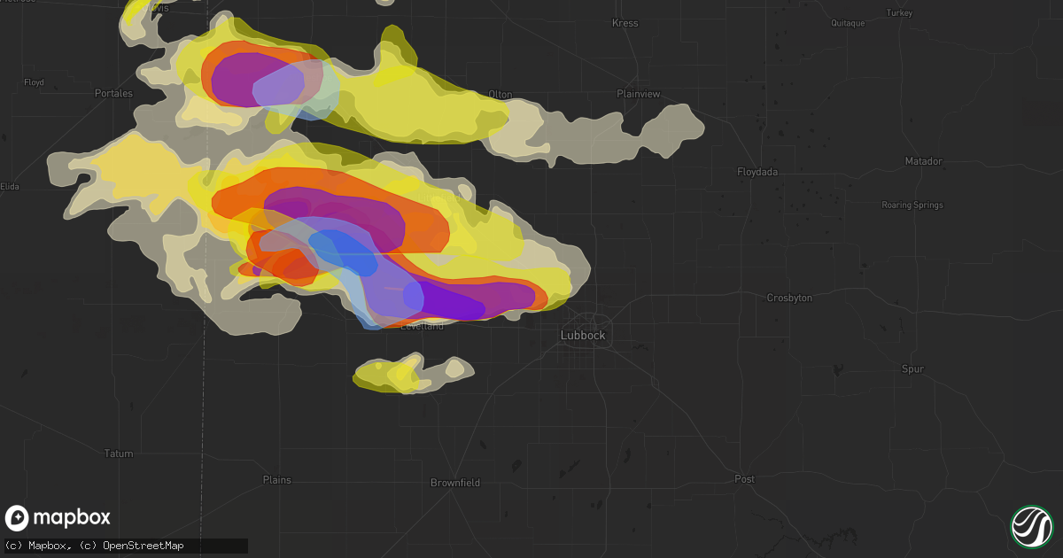 Hail map in Shallowater, TX on May 23, 2022