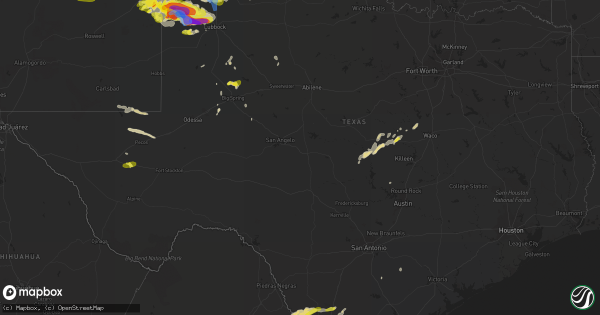 Hail map in Texas on May 23, 2022