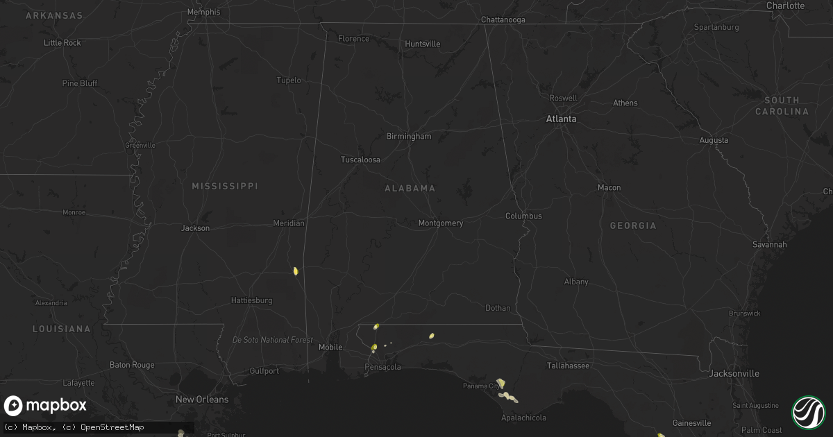 Hail map in Alabama on May 23, 2023