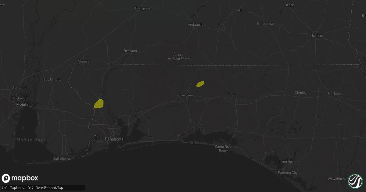 Hail map in Crestview, FL on May 23, 2023