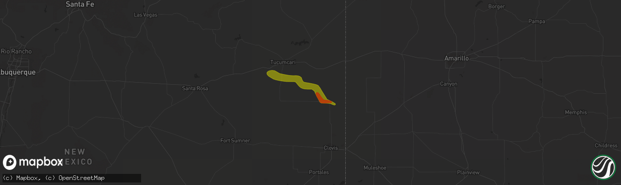 Hail map in Grady, NM on May 23, 2023